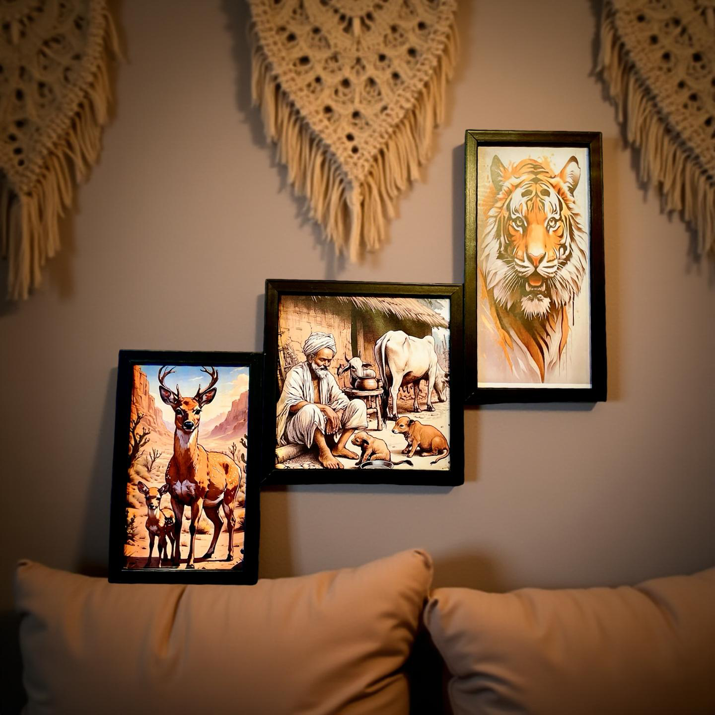Roots & Wilderness – Tribal Life Wall Frame Set