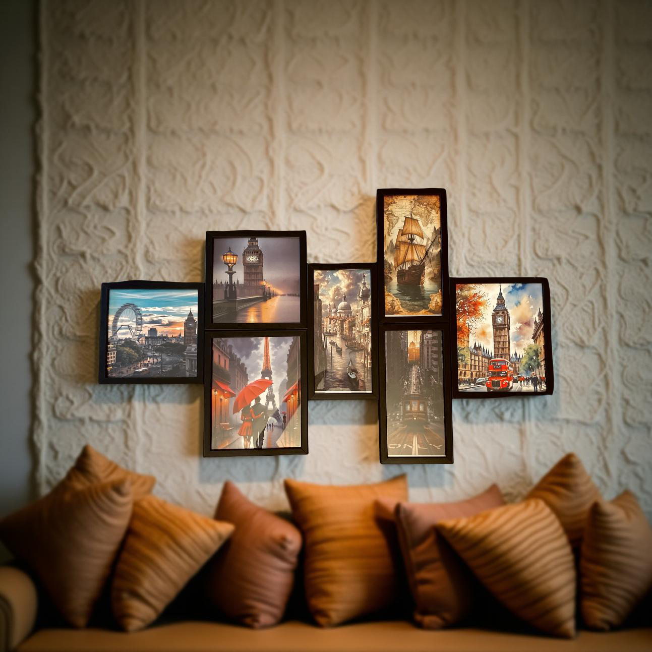 Wanderlust in Frames – 7-Panel Travel Wall Art Set
