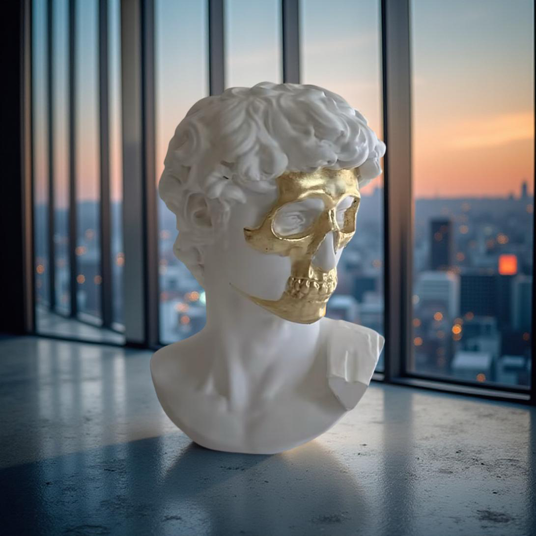 Golden Skull David Bust