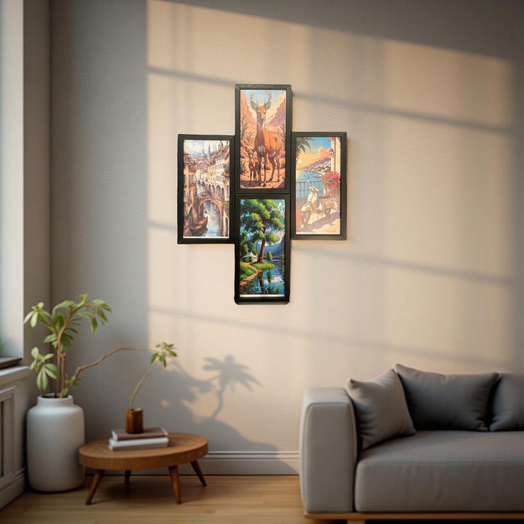 Scenic Escape – Nature & Travel 4-Panel Wall Frame Set