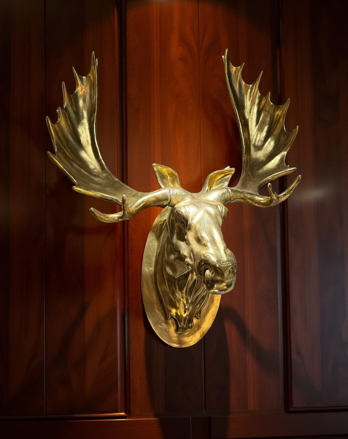 Golden Moose Wall Sculpture