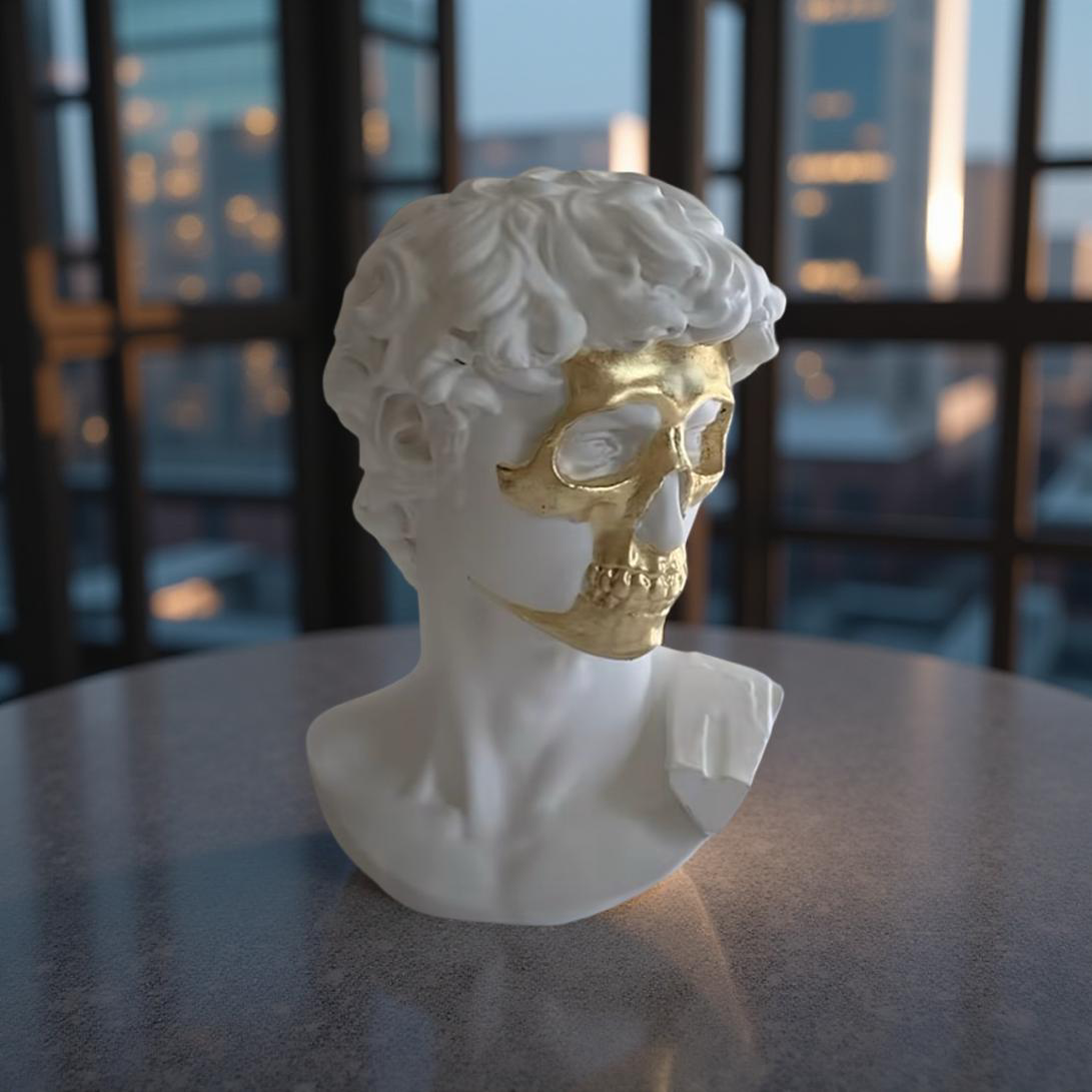 Golden Skull David Bust