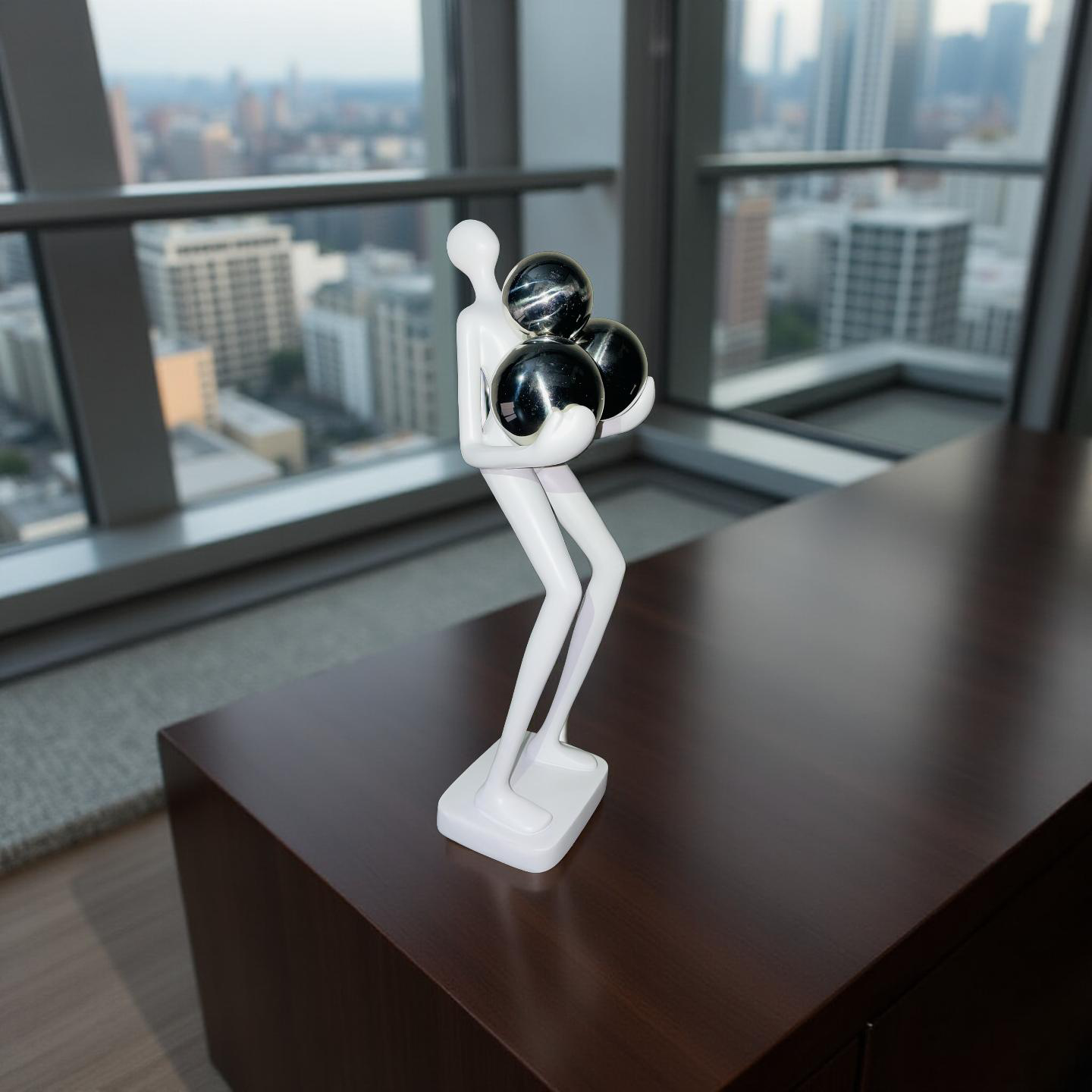 Resin Abstract Figurine – “The Bearer of Spheres”