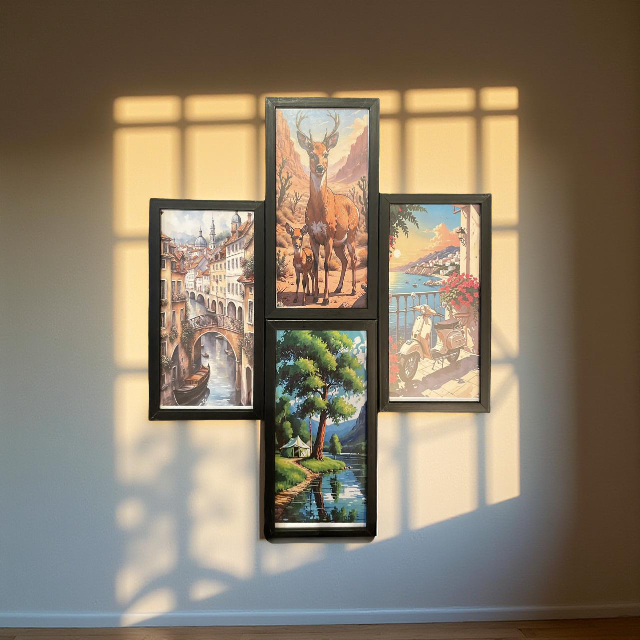 Scenic Escape – Nature & Travel 4-Panel Wall Frame Set