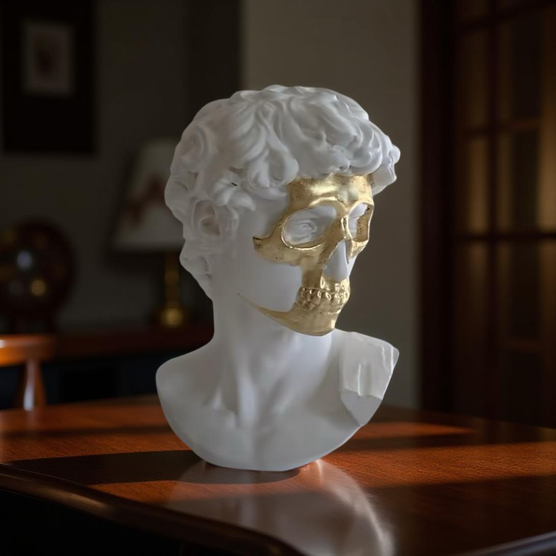 Golden Skull David Bust