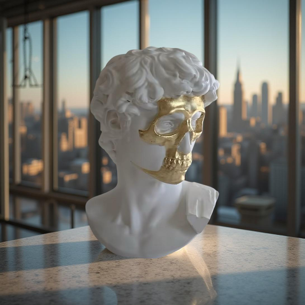 Golden Skull David Bust