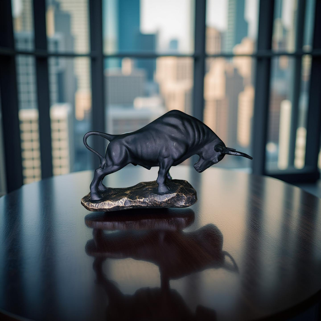 Obsidian Bull – The Bold Charge Sculpture