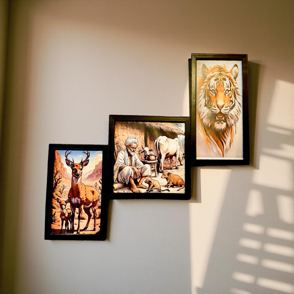 Roots & Wilderness – Tribal Life Wall Frame Set