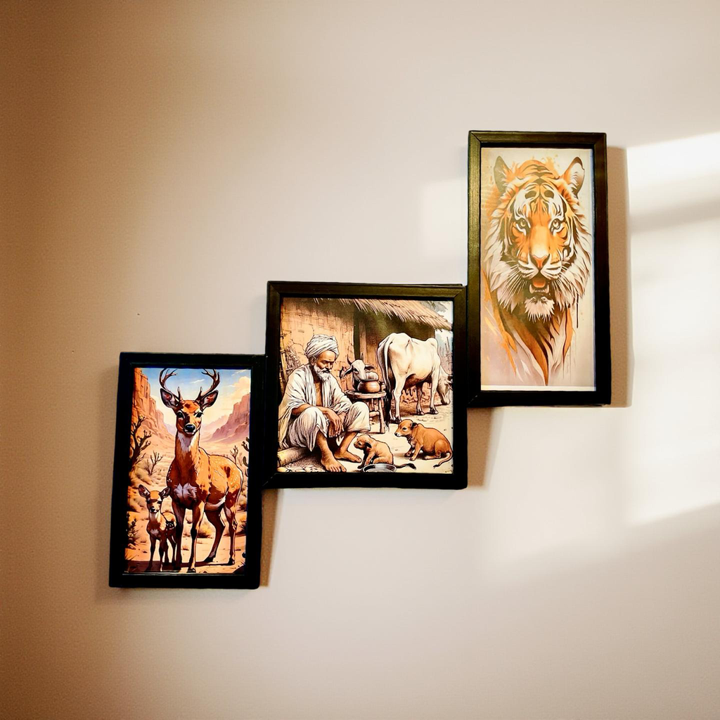 Roots & Wilderness – Tribal Life Wall Frame Set