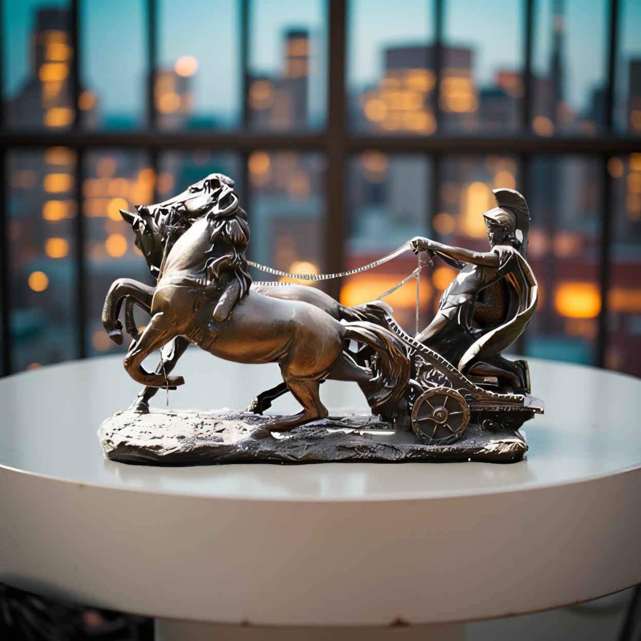 Bronze Valor – Warrior Chariot Sculpture