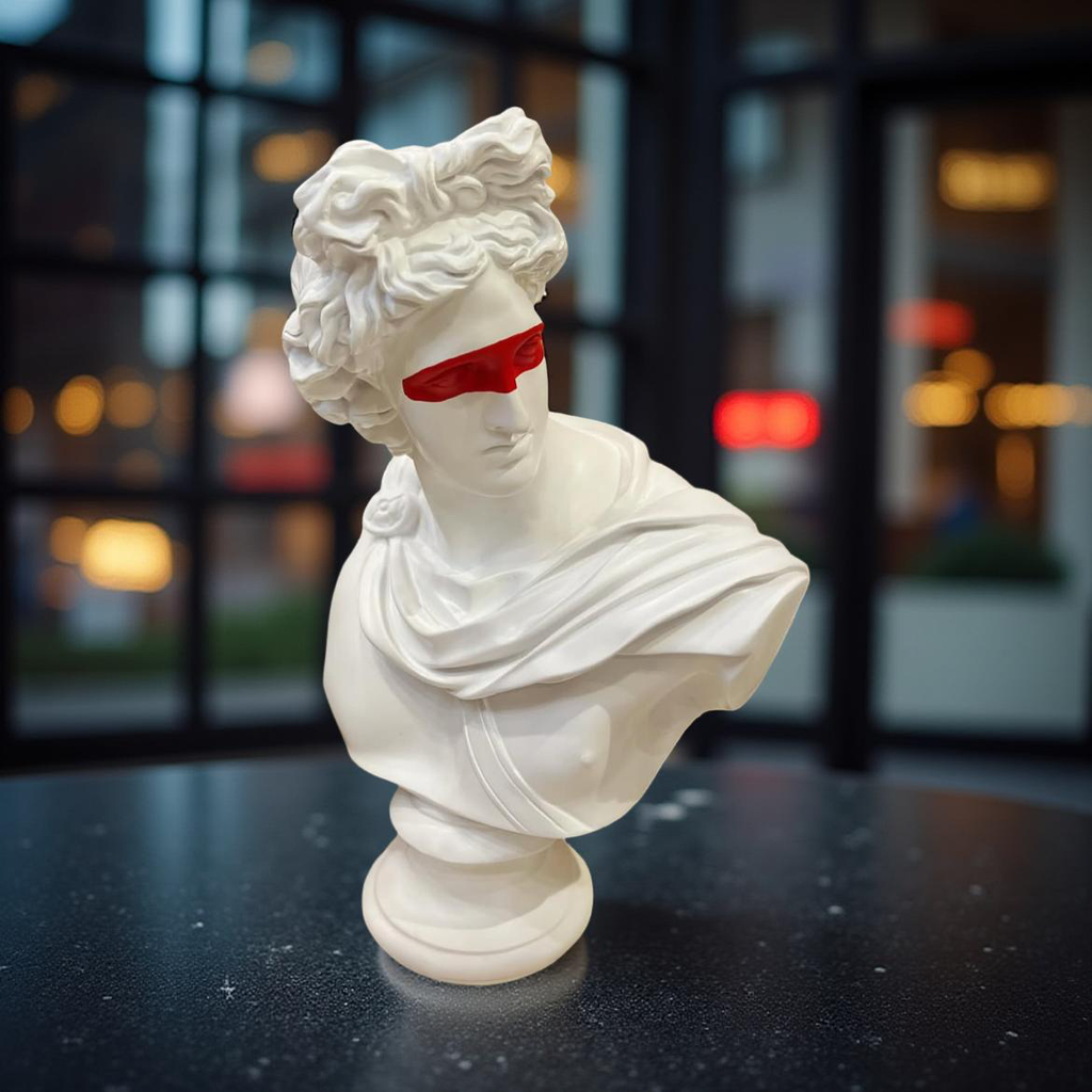 Neo-Classical Red Vision Bust