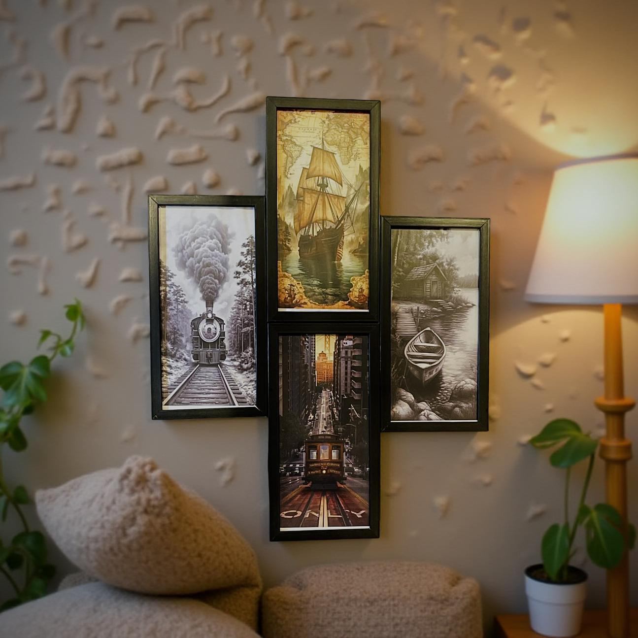 Timeless Journeys – Vintage Transport Wall Art Set