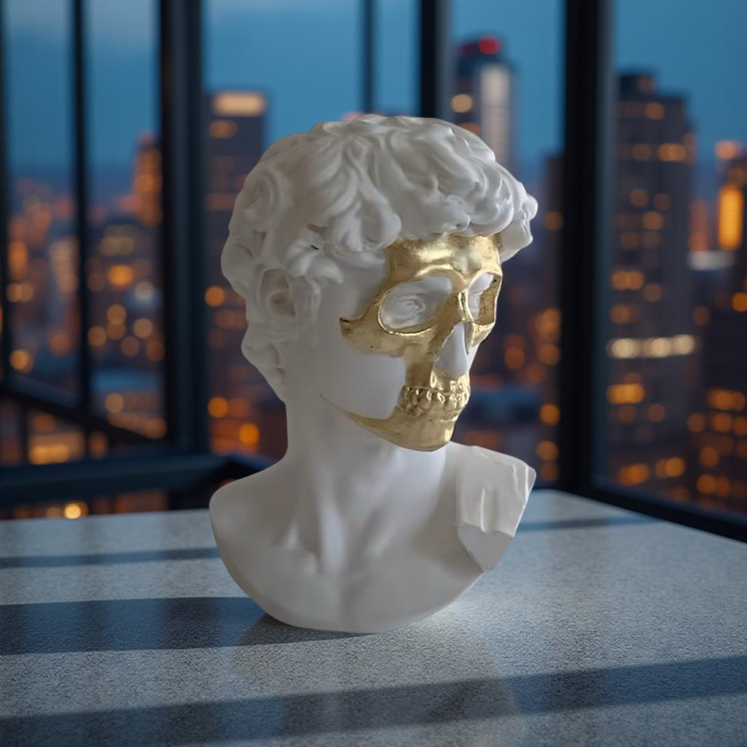 Golden Skull David Bust