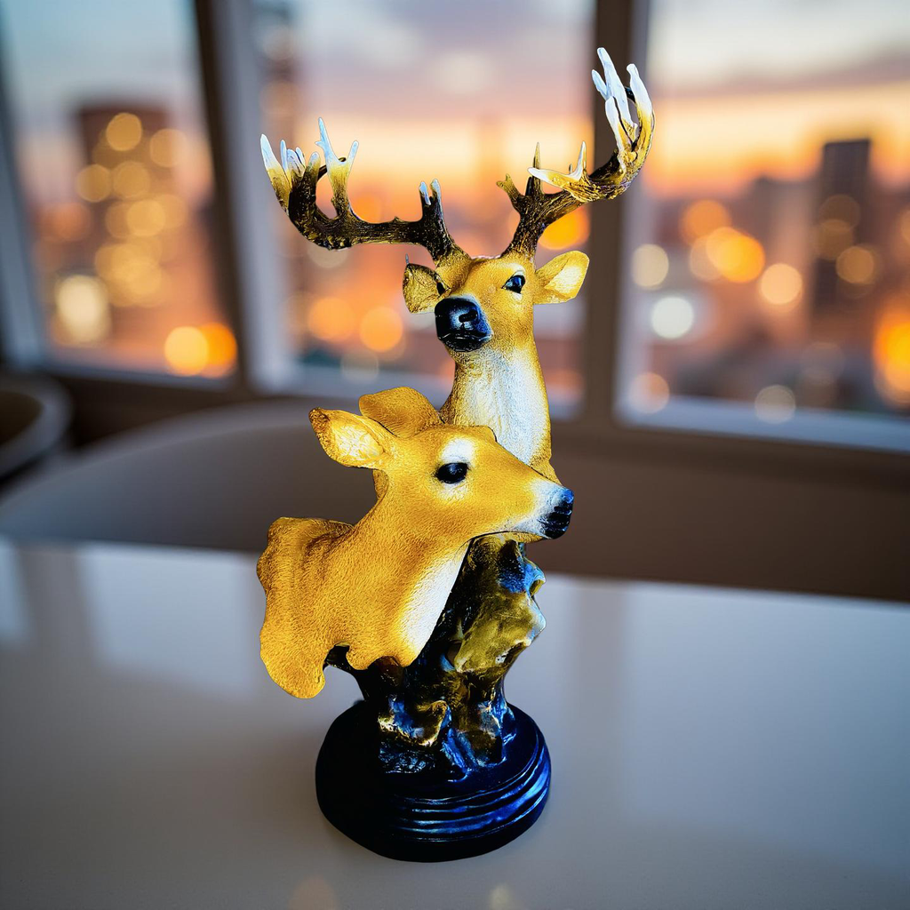 Golden Deer Duo – Couple Table Sculpture
