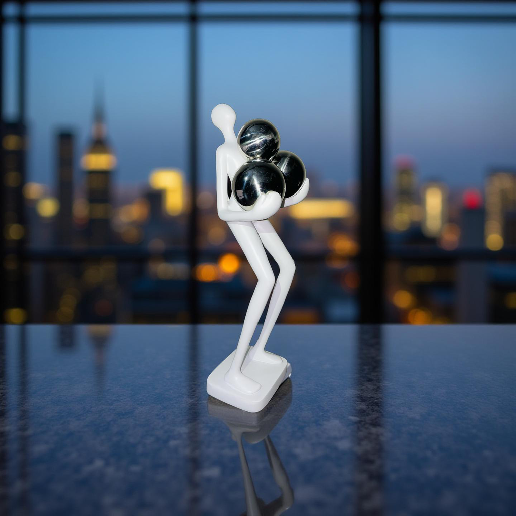 Resin Abstract Figurine – “The Bearer of Spheres”