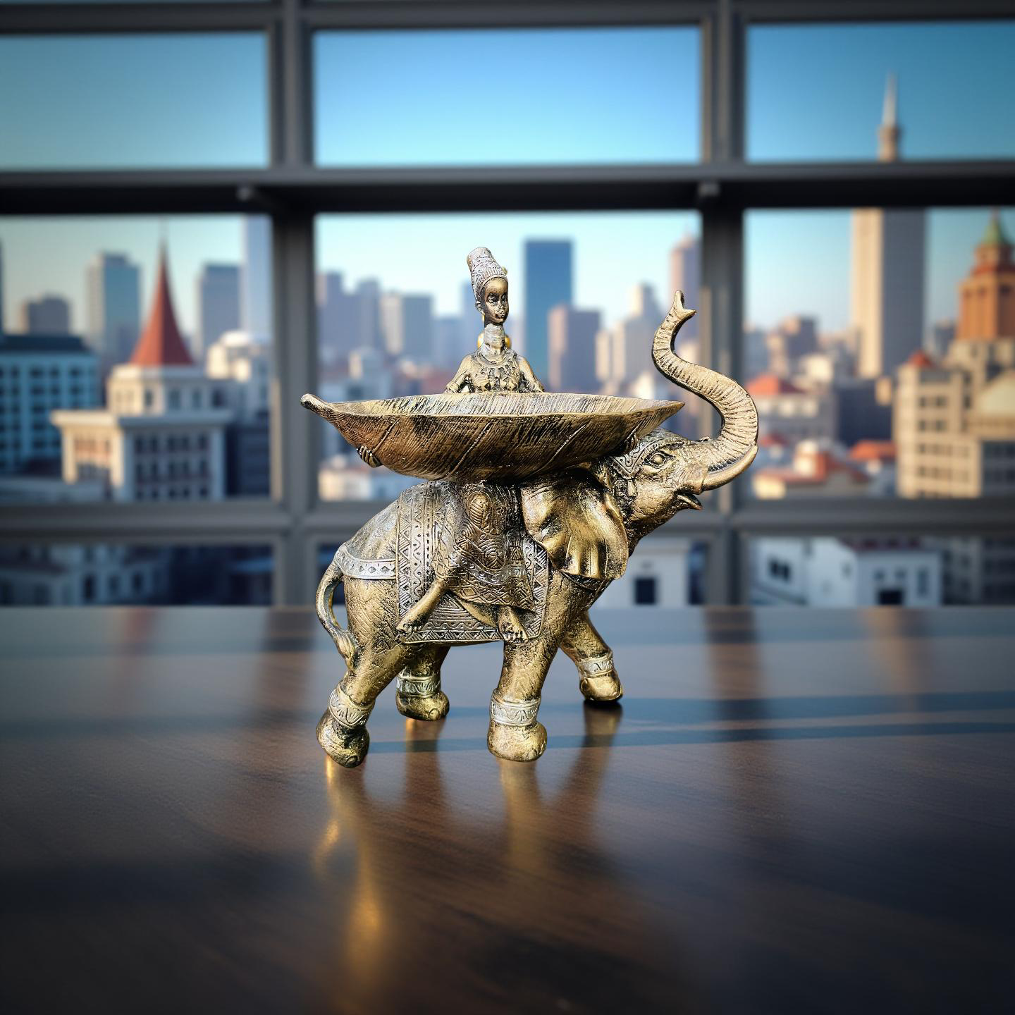 Royal Caravan – Tribal Elephant Bowl Figurine