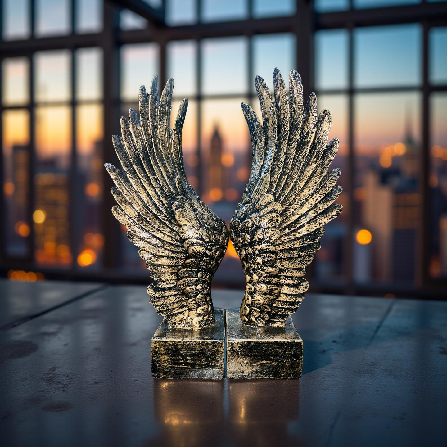 Celestial Wings – Angel Wing Bookends
