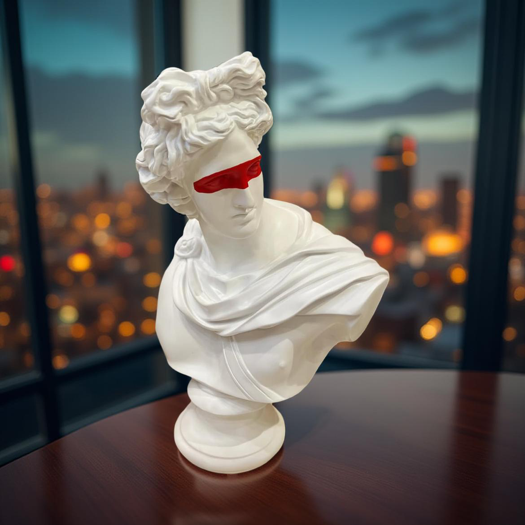 Neo-Classical Red Vision Bust