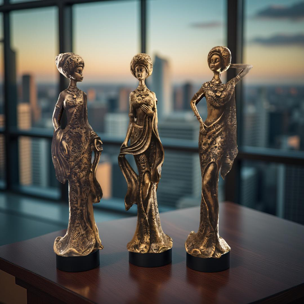 Vintage Elegance Ladies – Set of 3 Resin Figurines