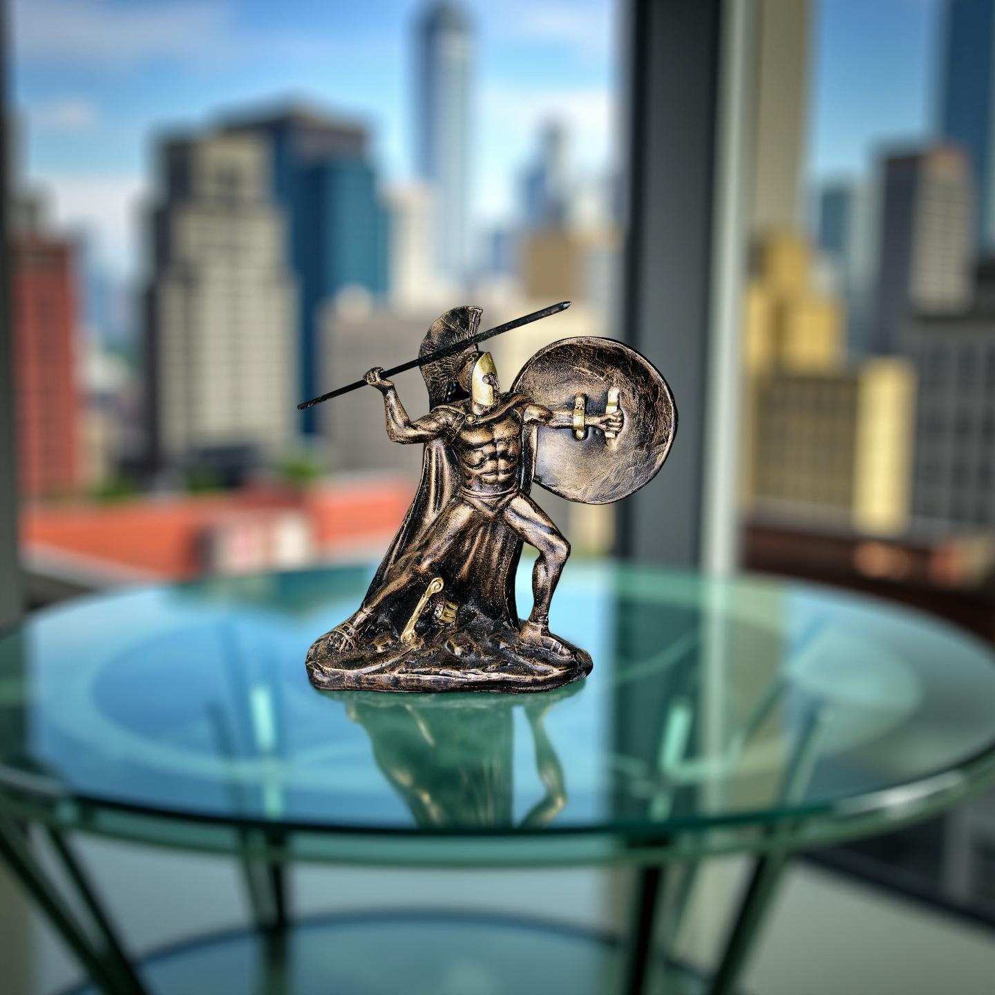 Spartan Valor – Warrior With Spear and Shield Statue