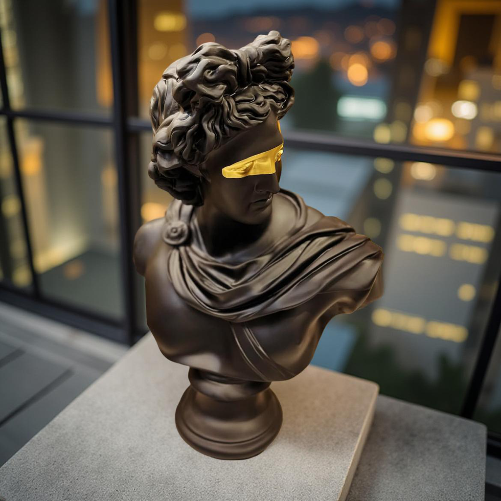 Neo-Classical Red Vision Bust