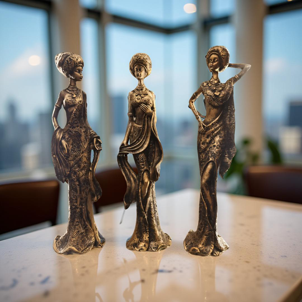 Vintage Elegance Ladies – Set of 3 Resin Figurines