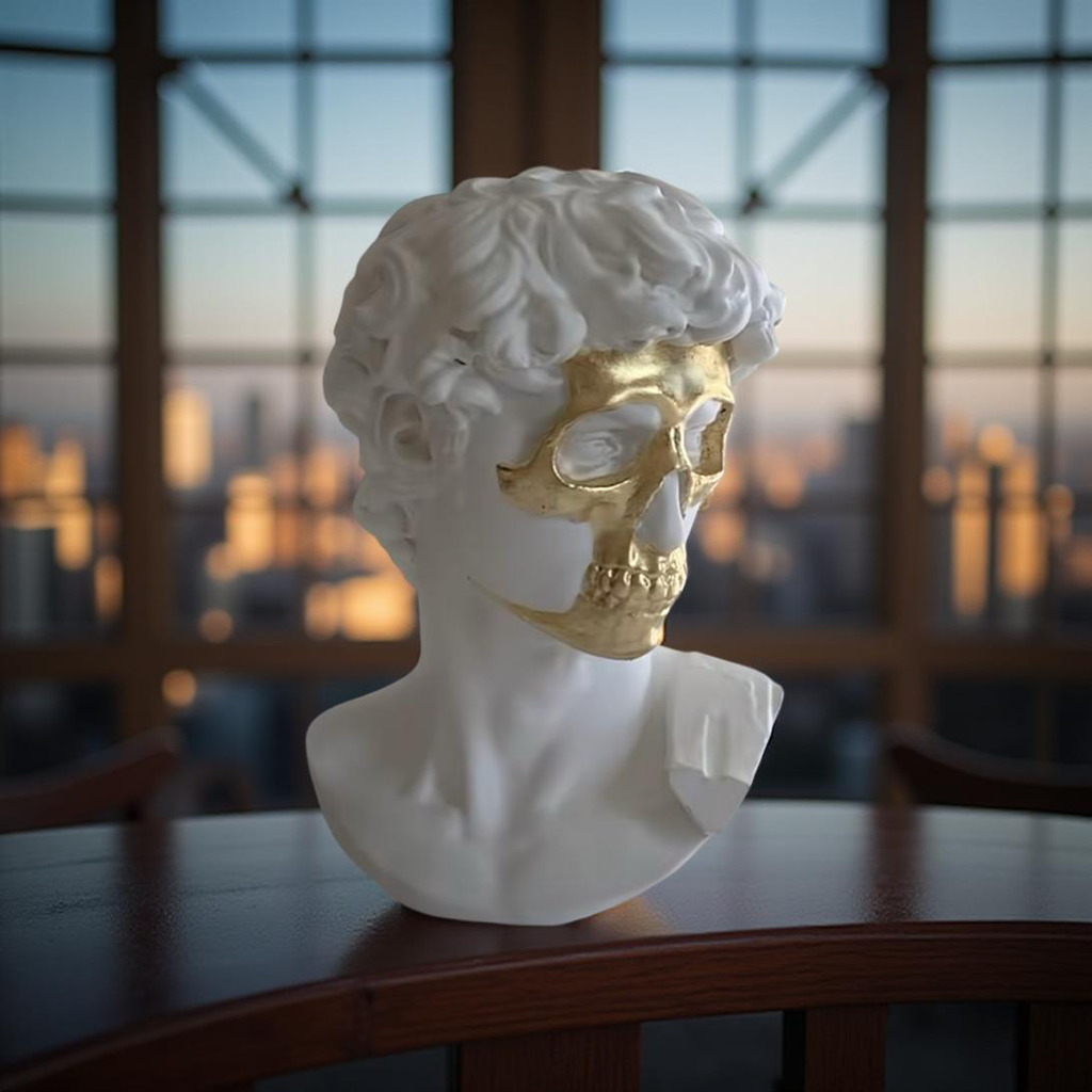 Golden Skull David Bust