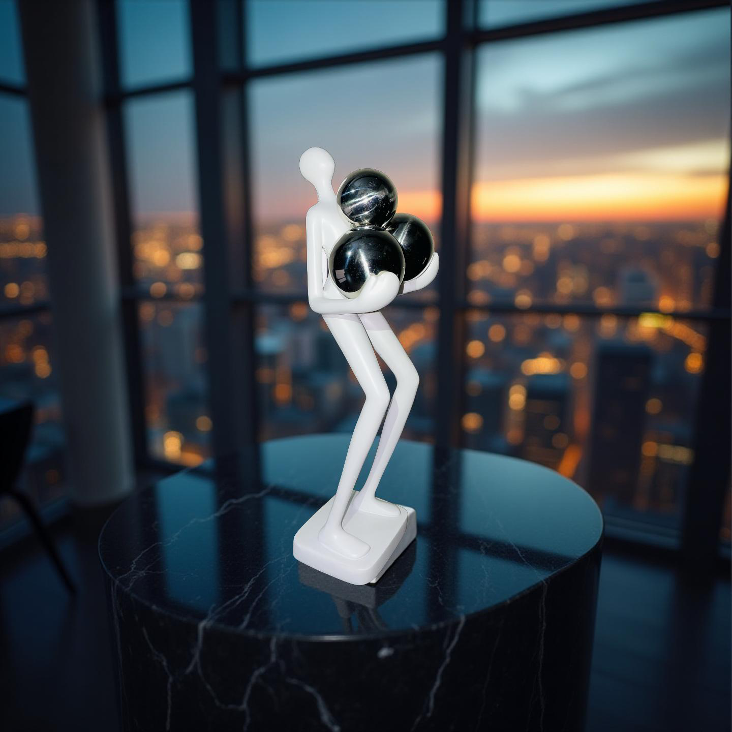 Resin Abstract Figurine – “The Bearer of Spheres”