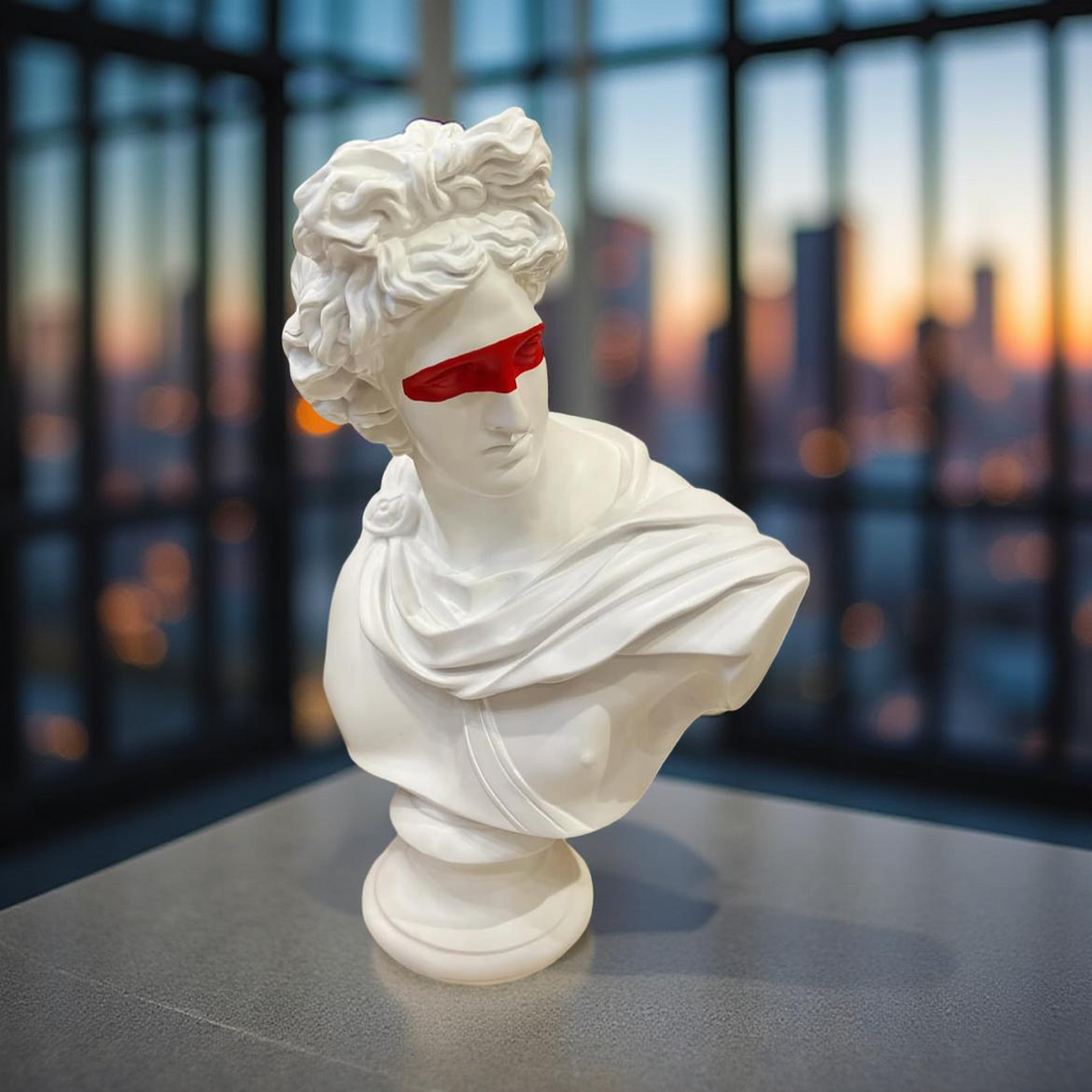 Neo-Classical Red Vision Bust