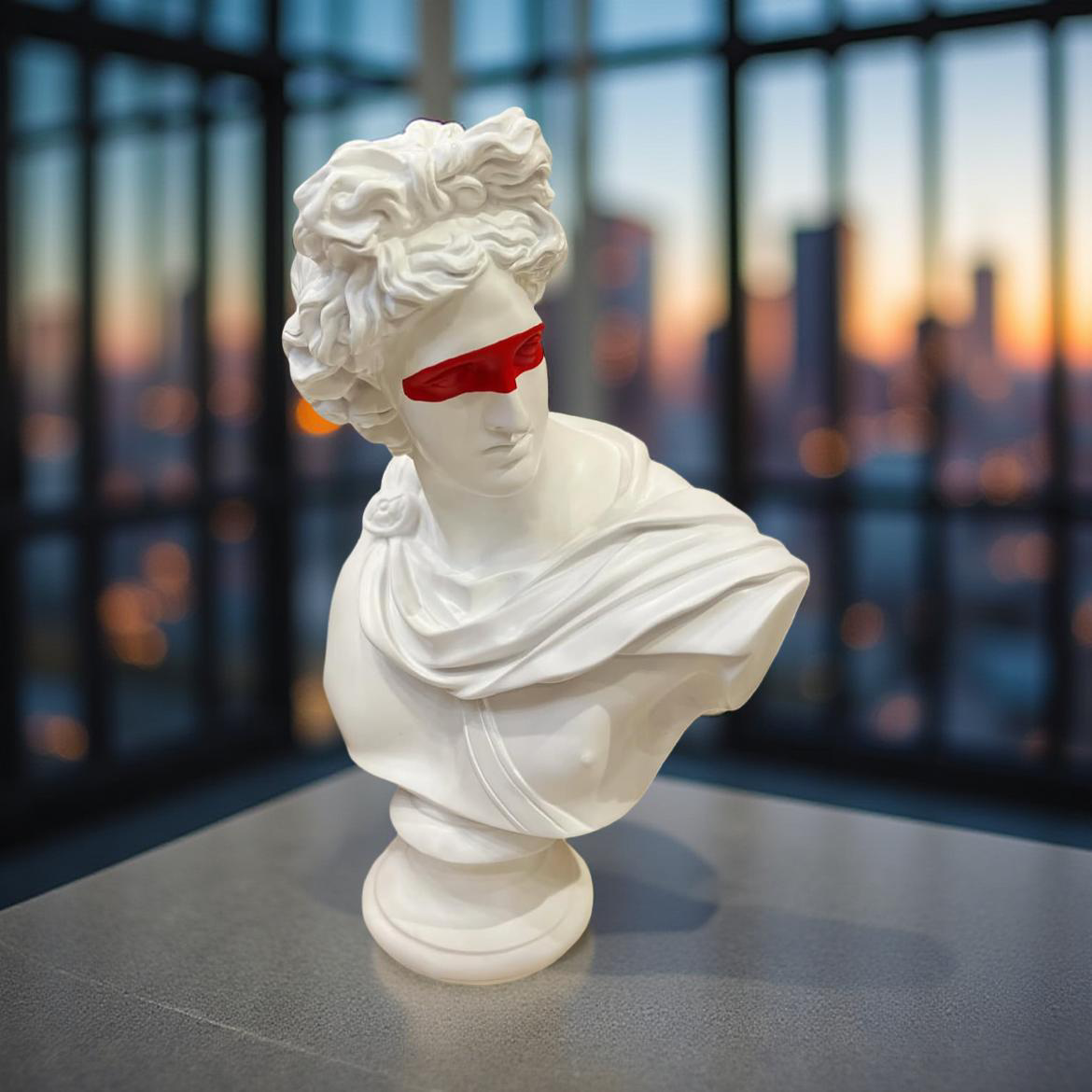 Neo-Classical Red Vision Bust