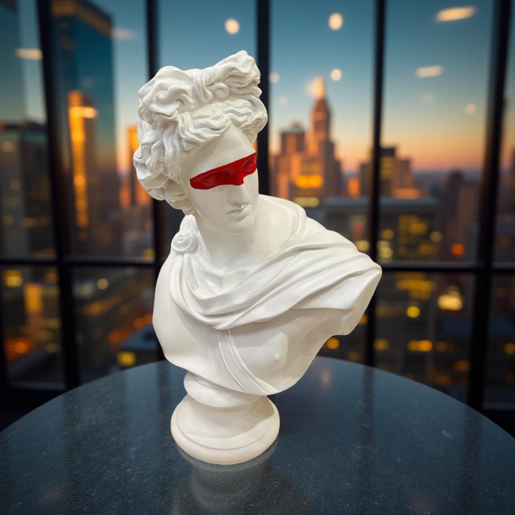Neo-Classical Red Vision Bust