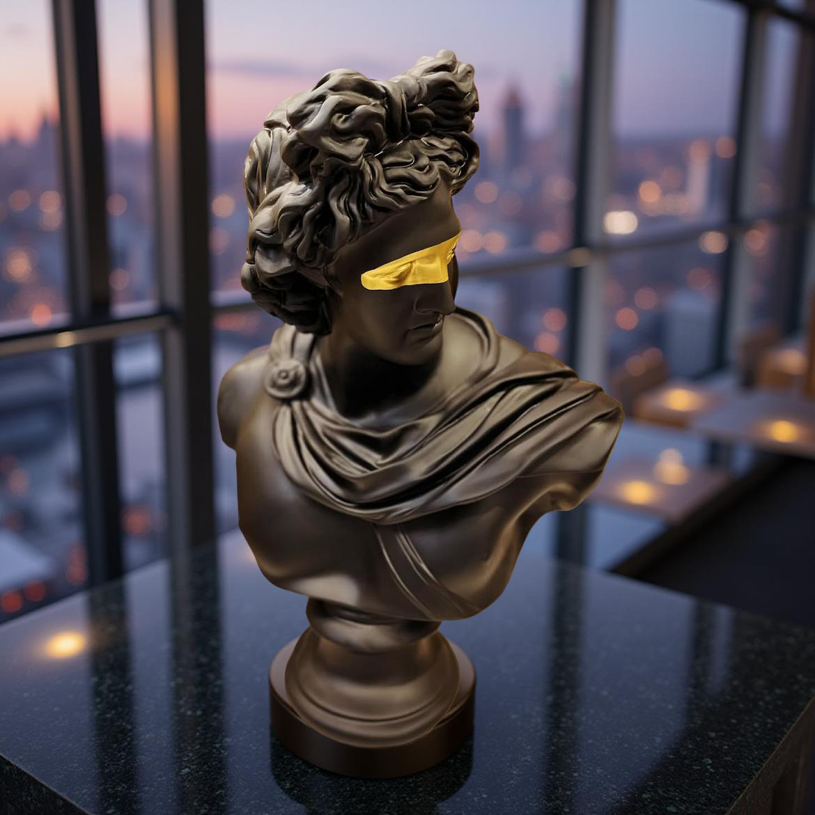 Neo-Classical Red Vision Bust