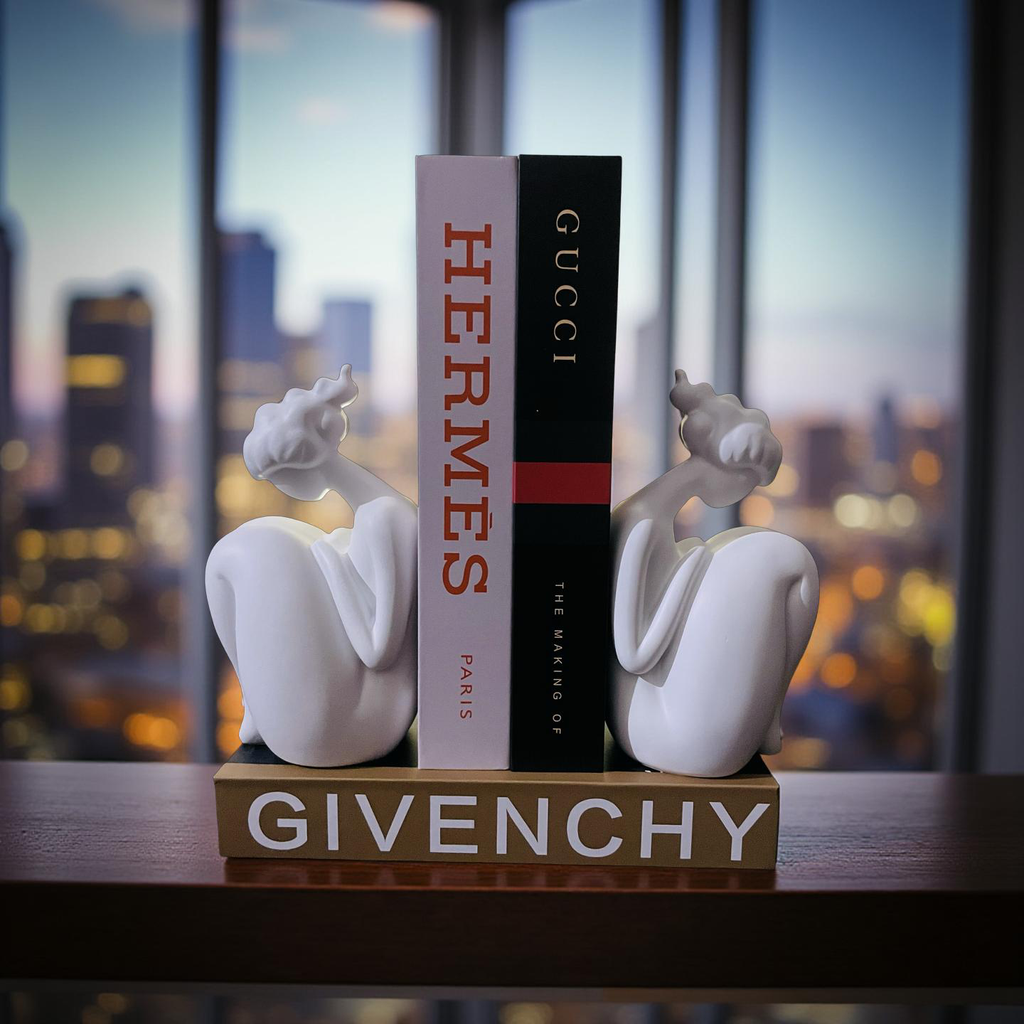 Abstract Thinker Bookends