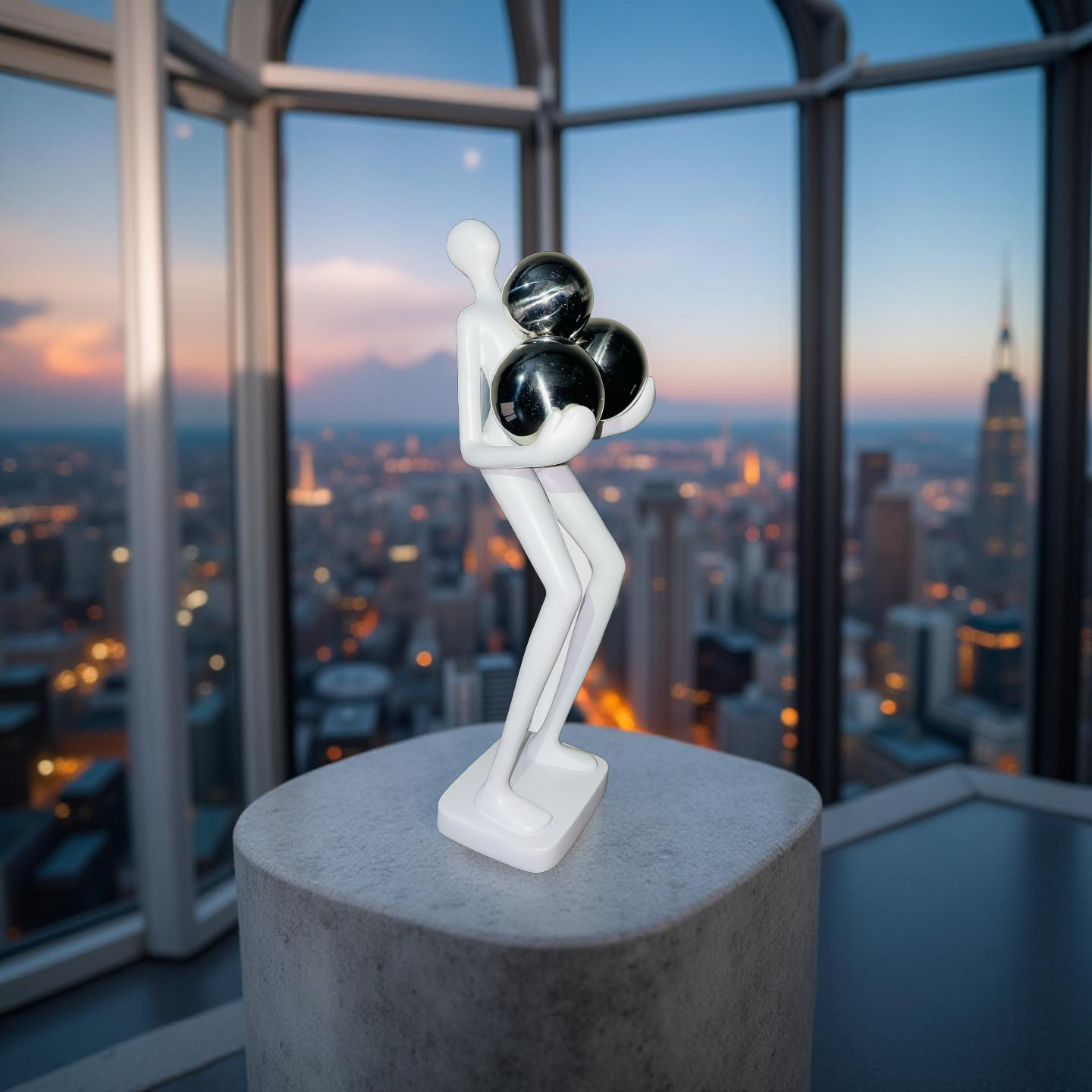 Resin Abstract Figurine – “The Bearer of Spheres”