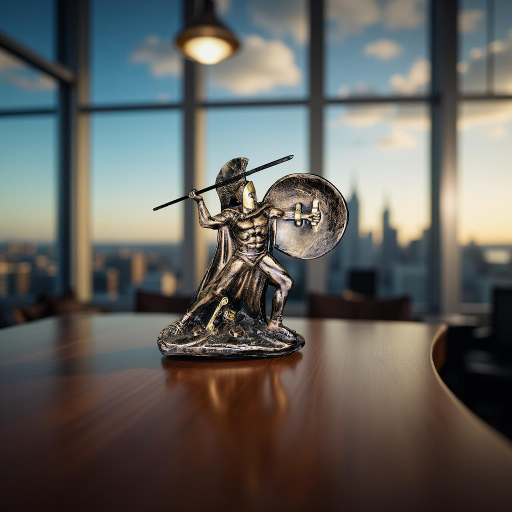 Spartan Valor – Warrior With Spear and Shield Statue