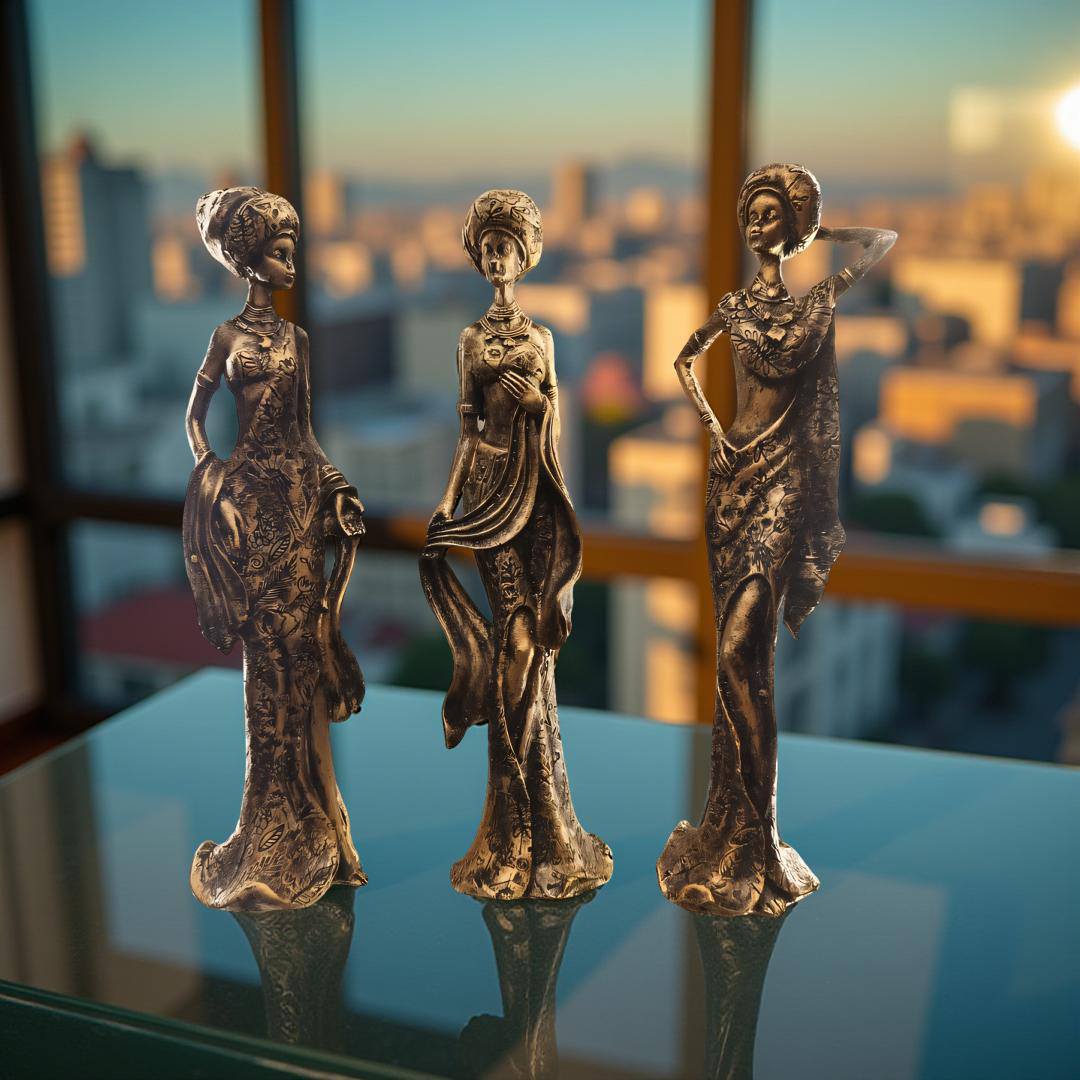Vintage Elegance Ladies – Set of 3 Resin Figurines
