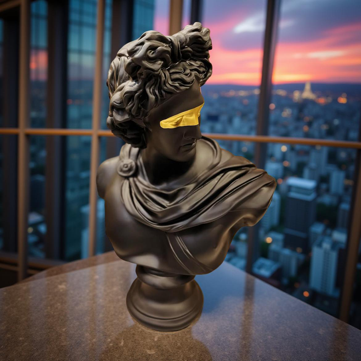 Neo-Classical Red Vision Bust