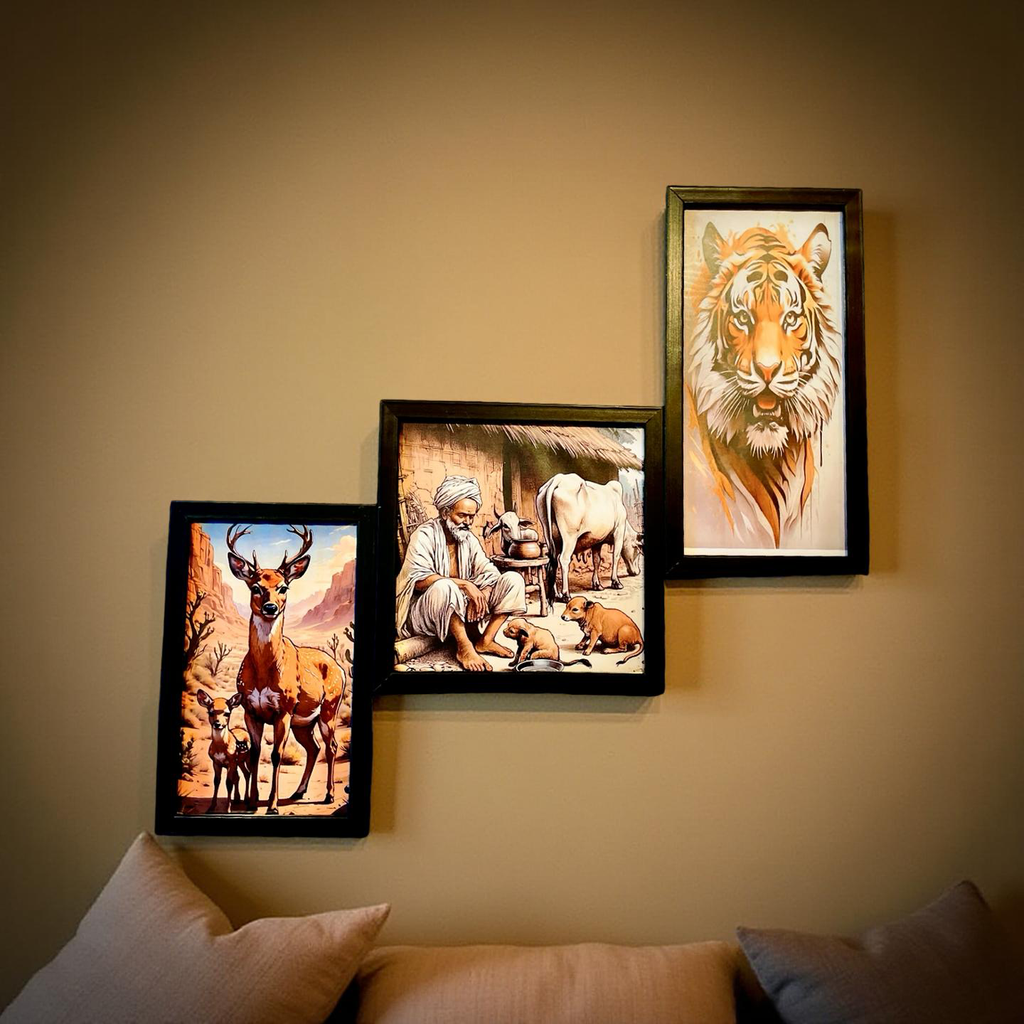 Roots & Wilderness – Tribal Life Wall Frame Set