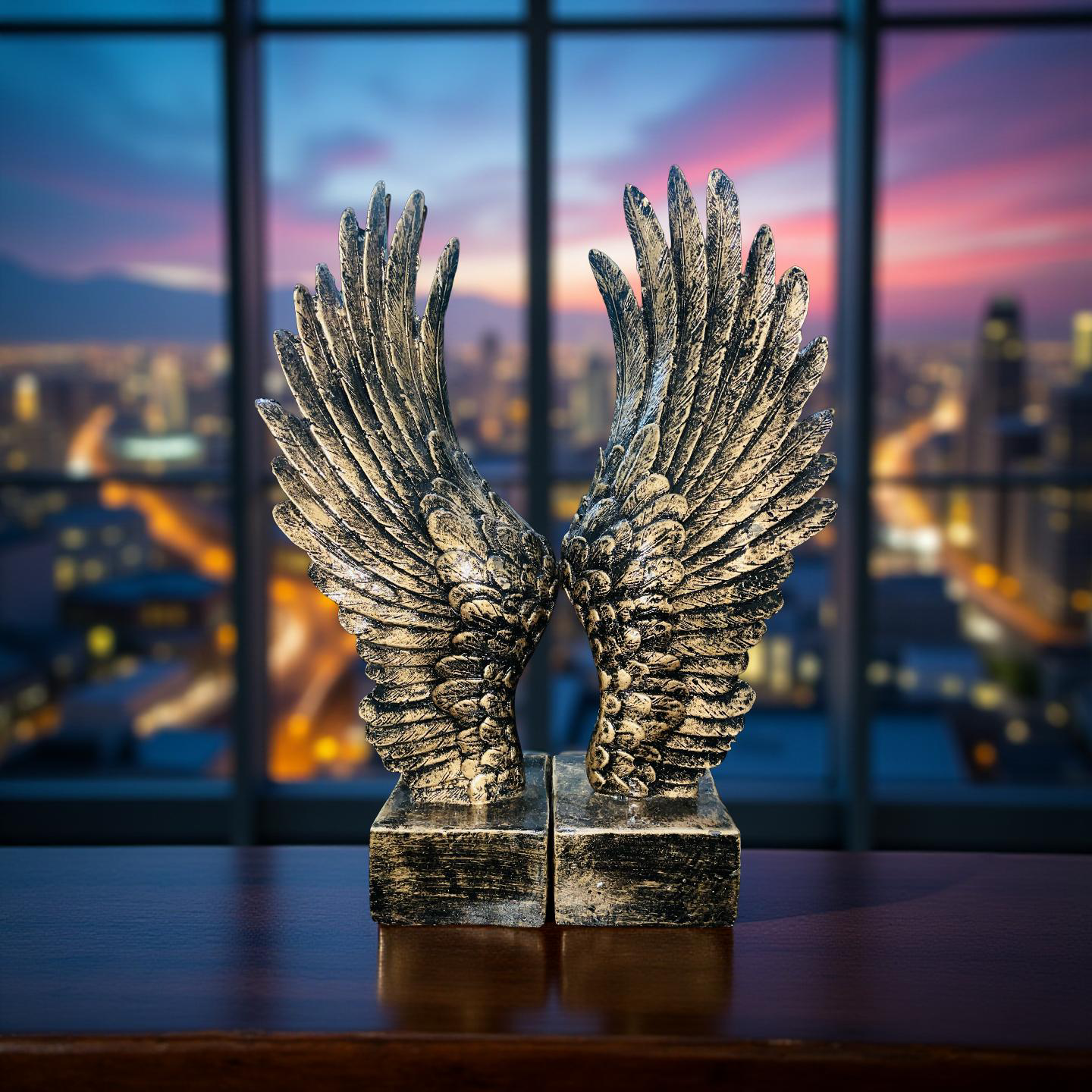 Celestial Wings – Angel Wing Bookends