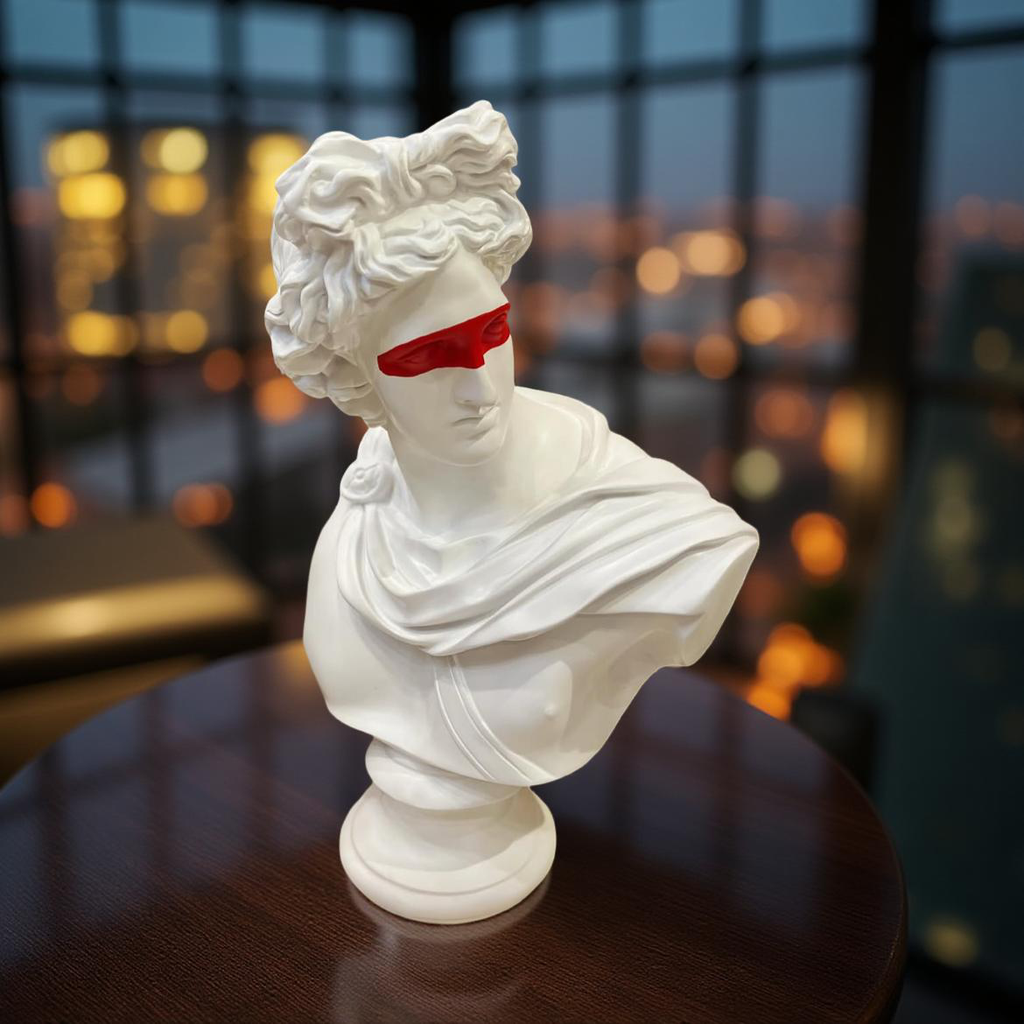 Neo-Classical Red Vision Bust