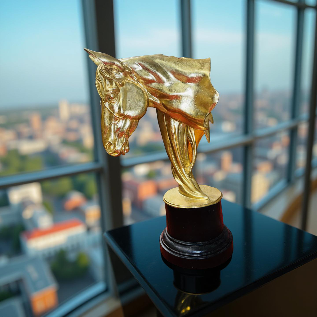 Noir Grace – Black Stallion Head Sculpture