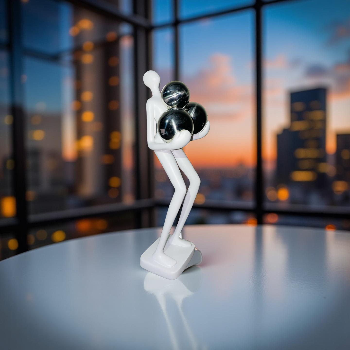 Resin Abstract Figurine – “The Bearer of Spheres”