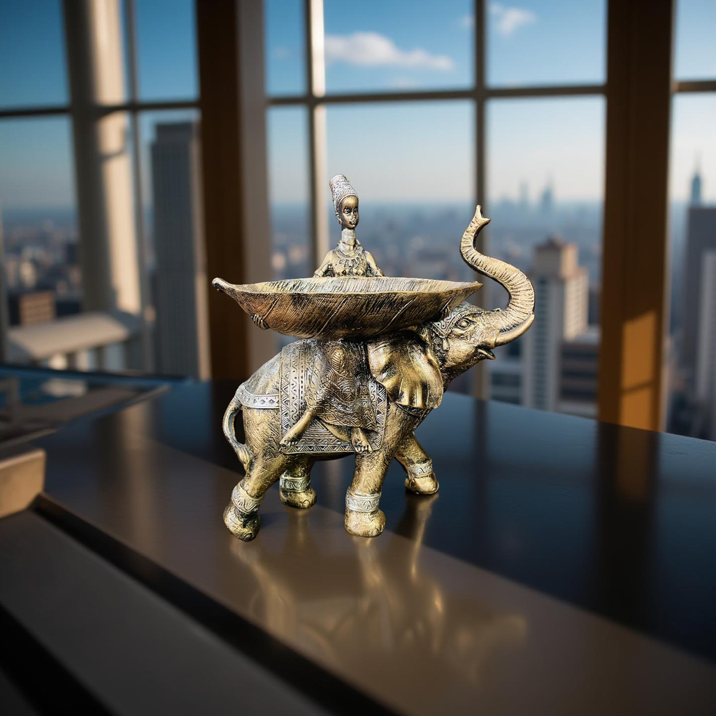 Royal Caravan – Tribal Elephant Bowl Figurine