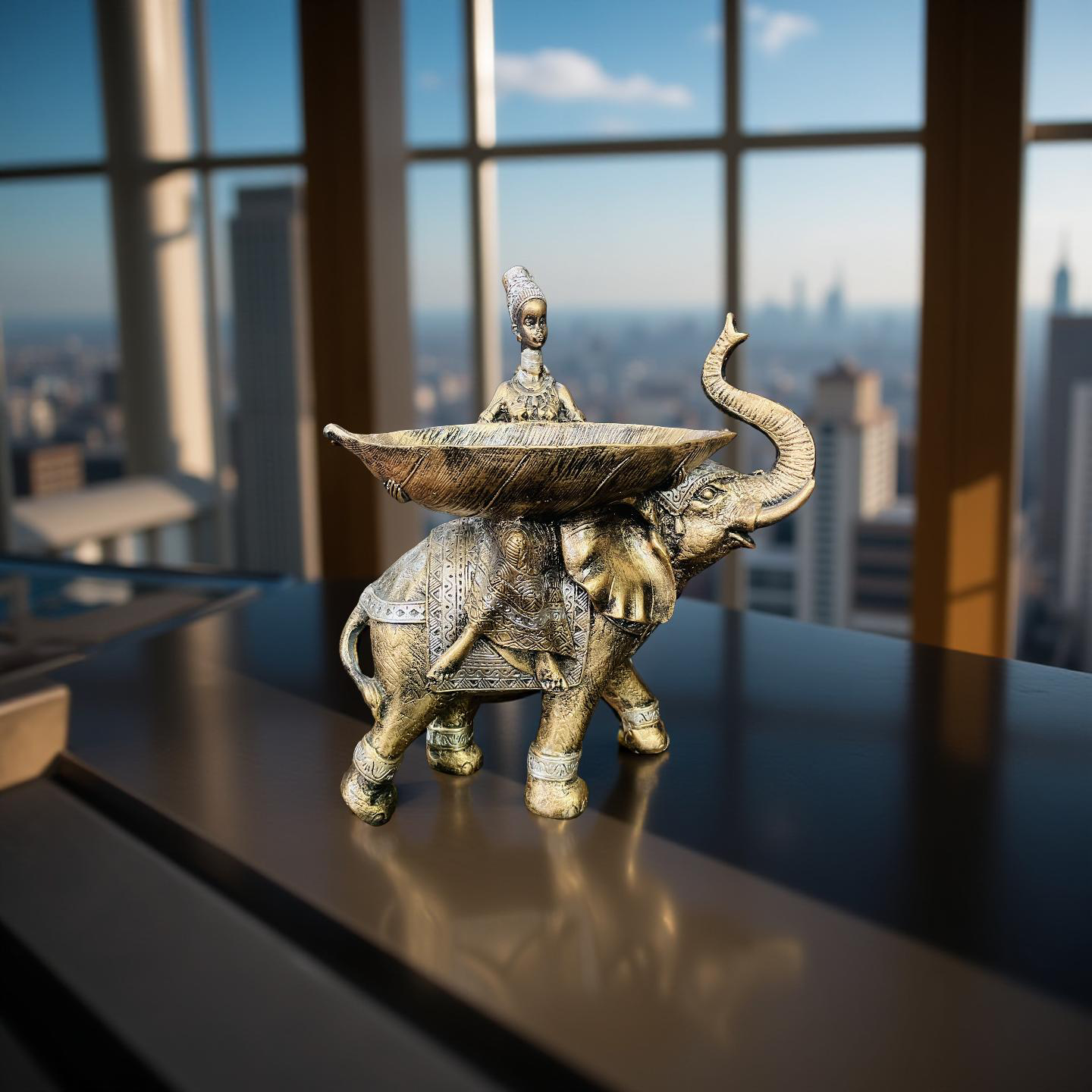 Royal Caravan – Tribal Elephant Bowl Figurine