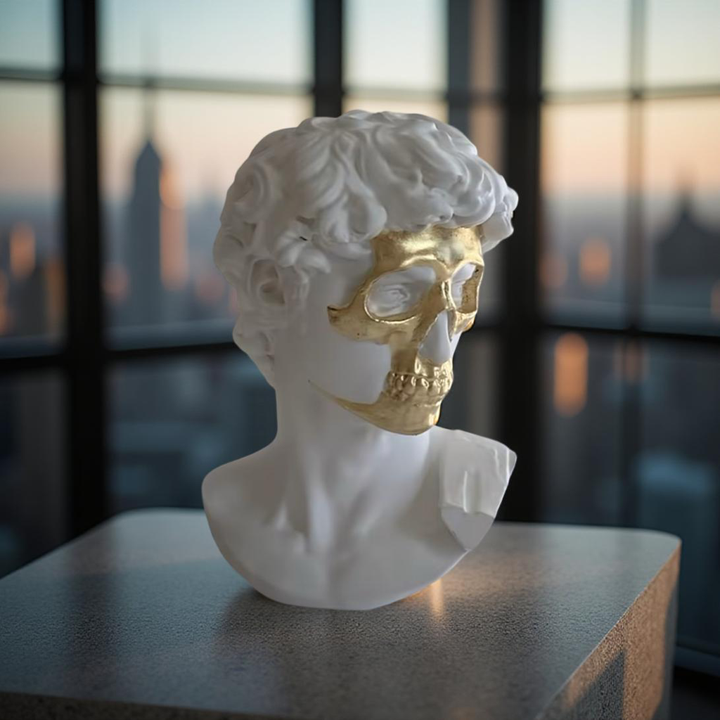 Golden Skull David Bust
