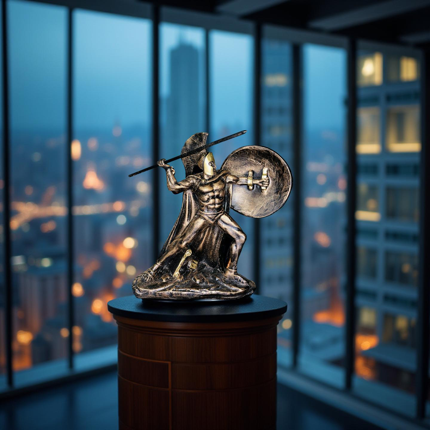 Spartan Valor – Warrior With Spear and Shield Statue