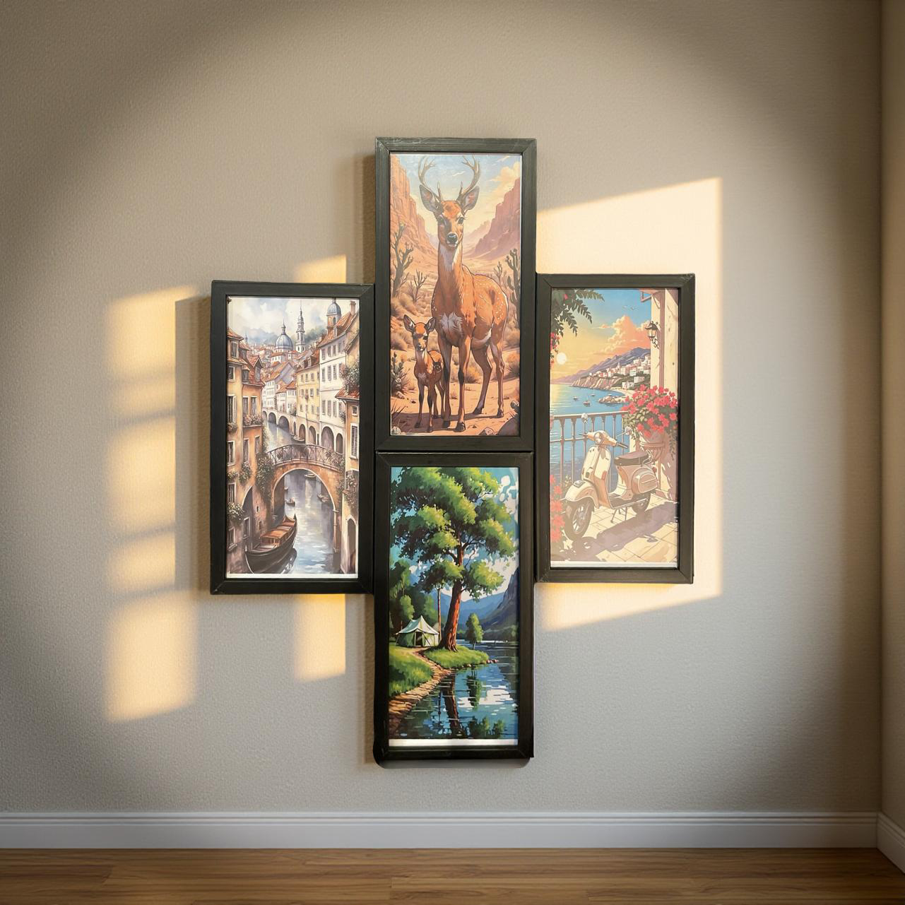 Scenic Escape – Nature & Travel 4-Panel Wall Frame Set