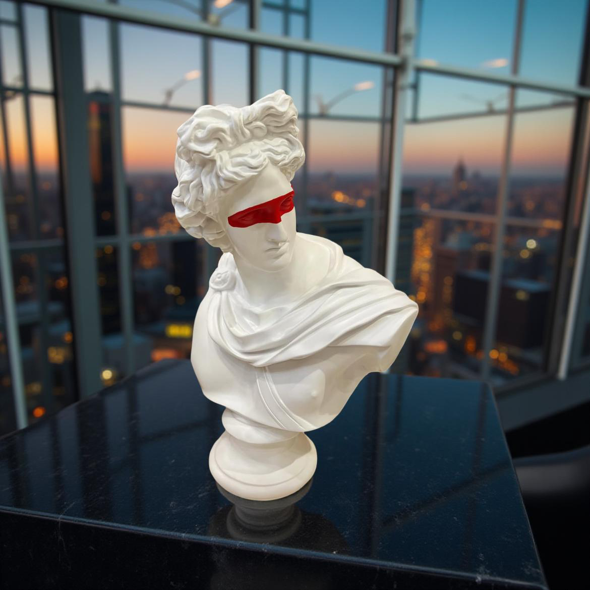 Neo-Classical Red Vision Bust