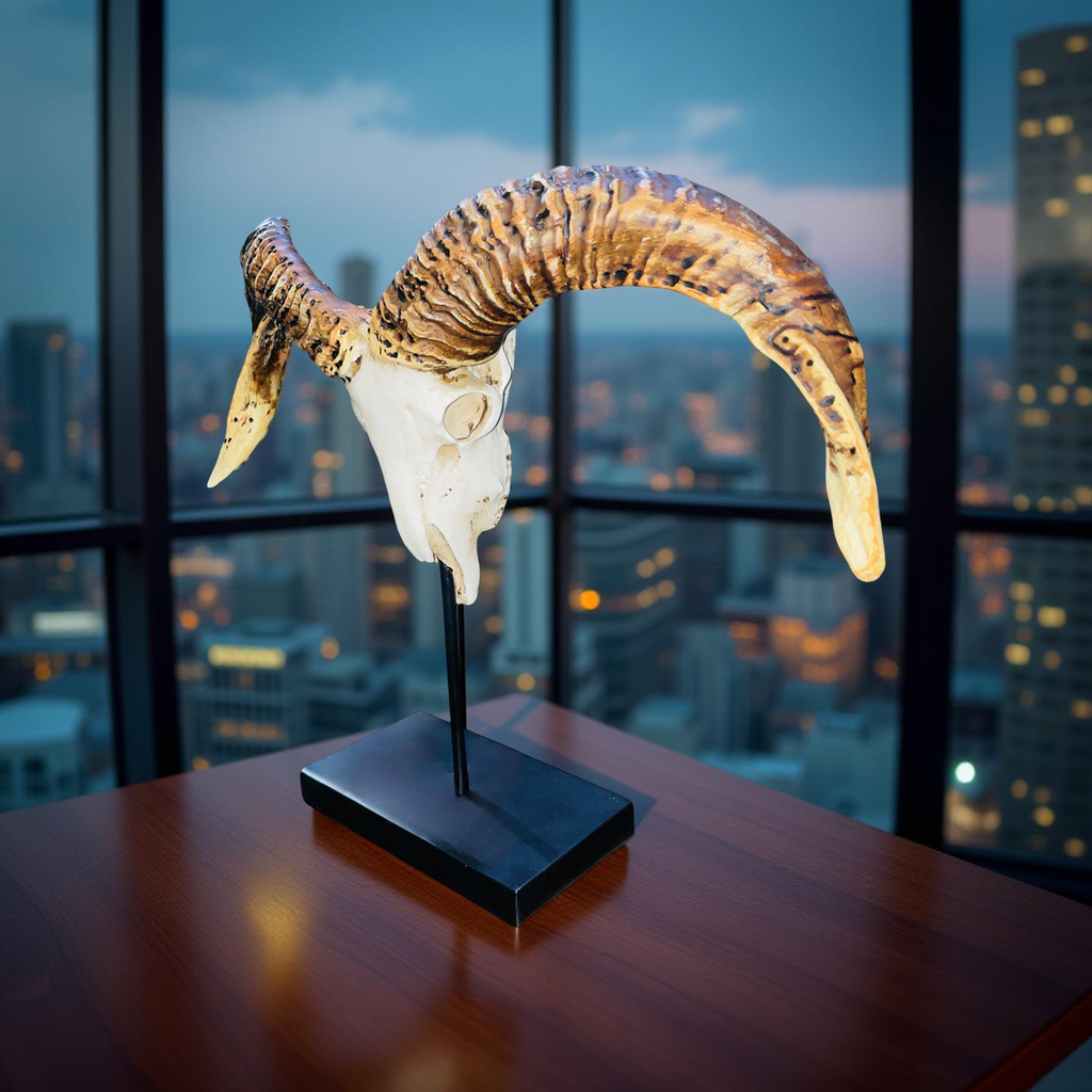 Ridgehorn Relic – Ram Skull Sculpture