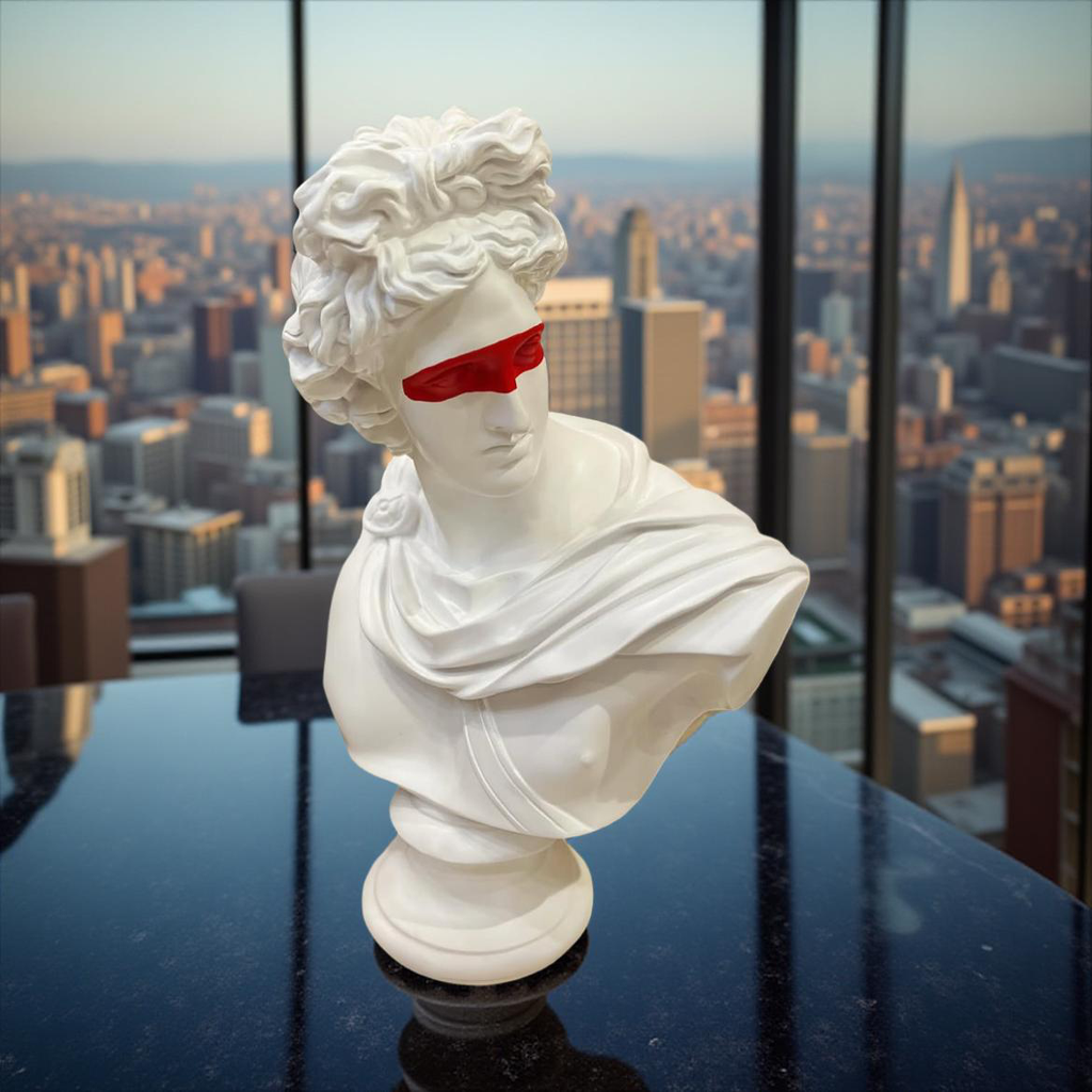 Neo-Classical Red Vision Bust